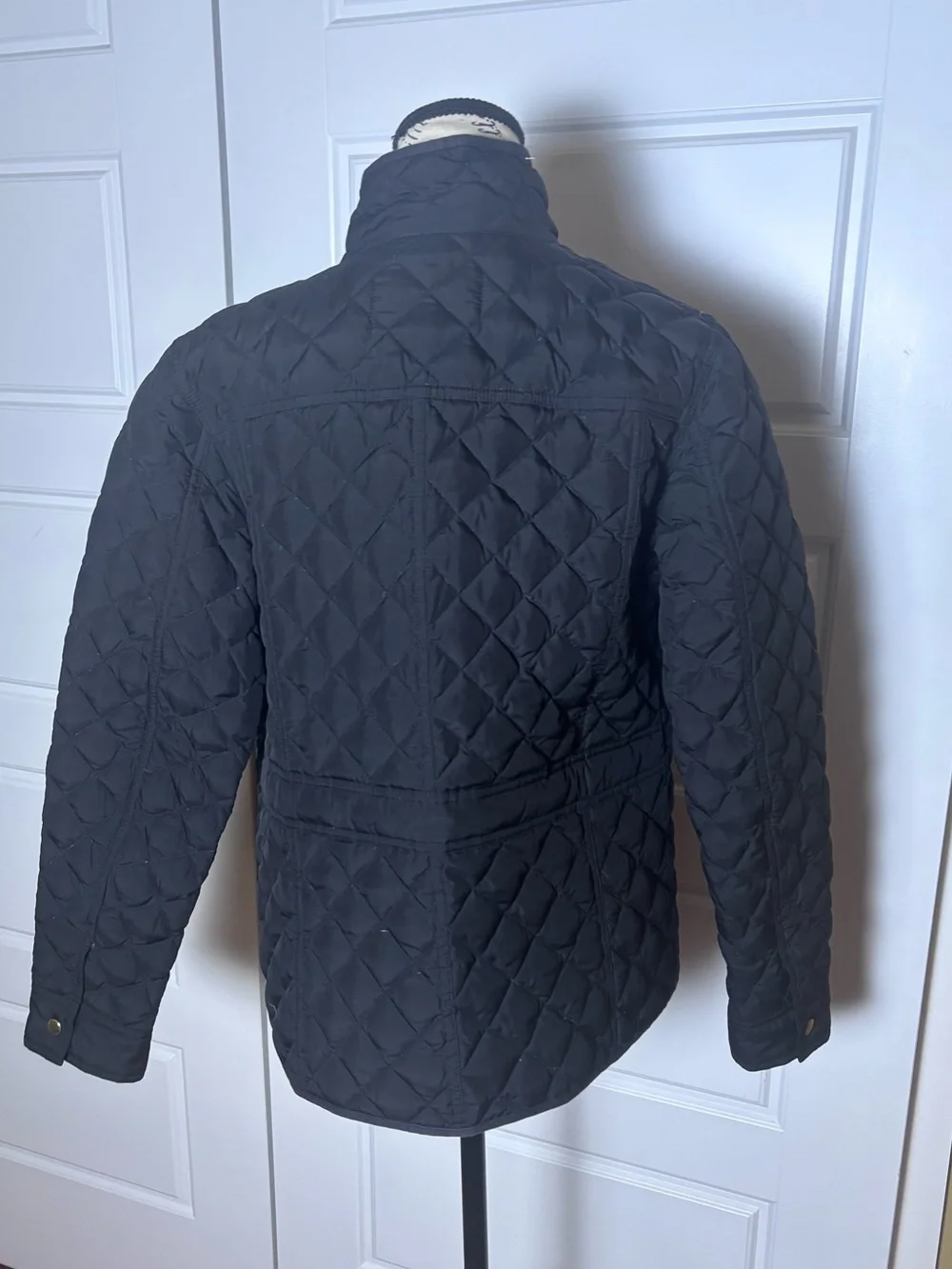 J Crew Womens Down Quilted Field Goose Jacket Barn Mock B0208 Puffer Black